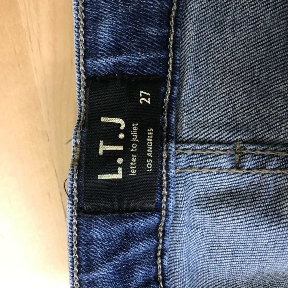 LTJ Letter to Juliet High Rise Wide Leg Jeans Blue Denim Size 27 Made in USA - Picture 7 of 10